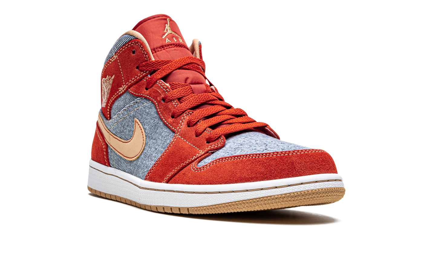 Air Jordan 1 Mid SE "Denim Red Suede" DM4352 600