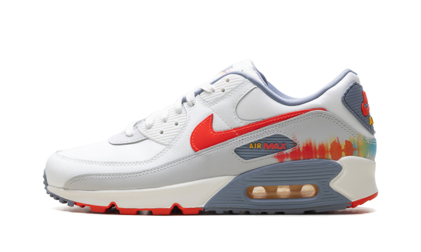 Air Max 90 Premium "Summit White Ashen Slate Pure Platinum Bright Crimson" HJ9147 121