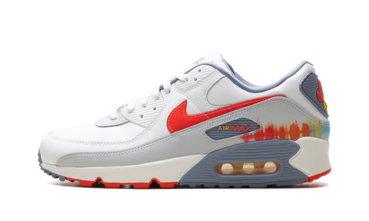 Air Max 90 Premium "Summit White Ashen Slate Pure Platinum Bright Crimson" HJ9147 121