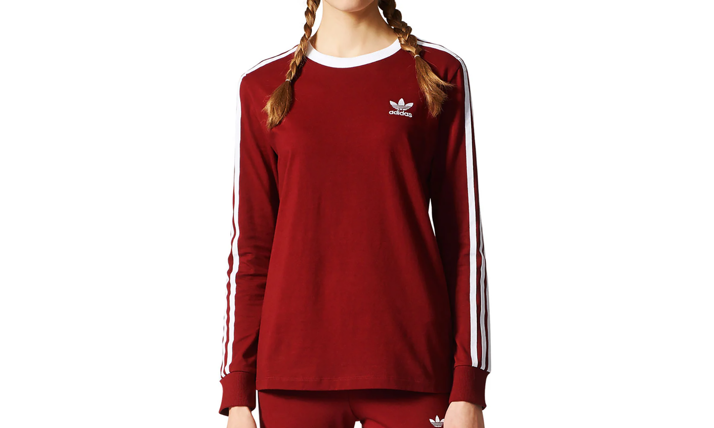3-Stripes Longsleeve T-Shirt "Collegiate Burgundy / White" BP9511