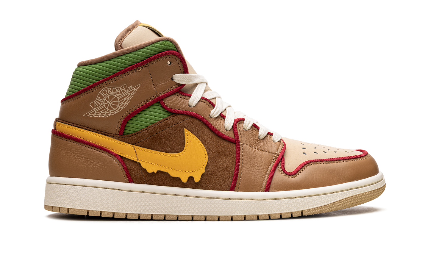 Jordan 1 Mid SE "Cheeseburger" IB7403 224