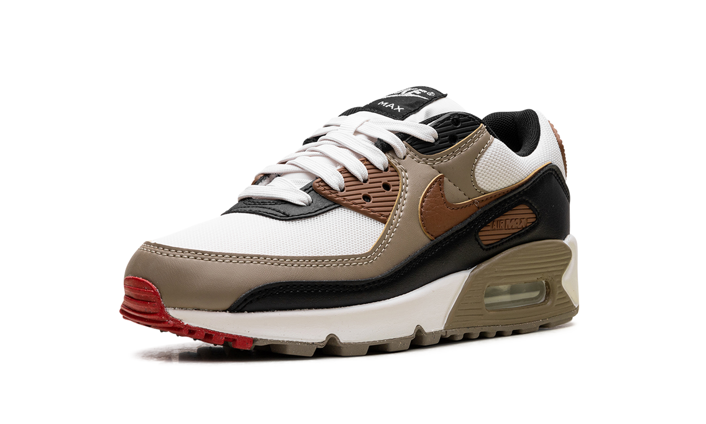 Air Max 90 WMNS "Phantom Black Fire Red Light British Tan" DH8010 005