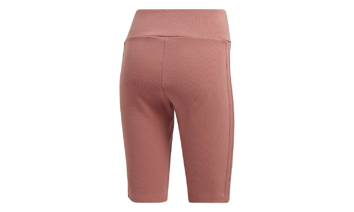 High Waist 3-Stripe Ribbed Biker Shorts "Ash Pink" GM6688