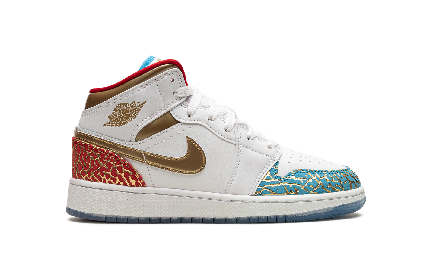 Air Jordan 1 Mid GS "UNC To Chicago" FB2212 100