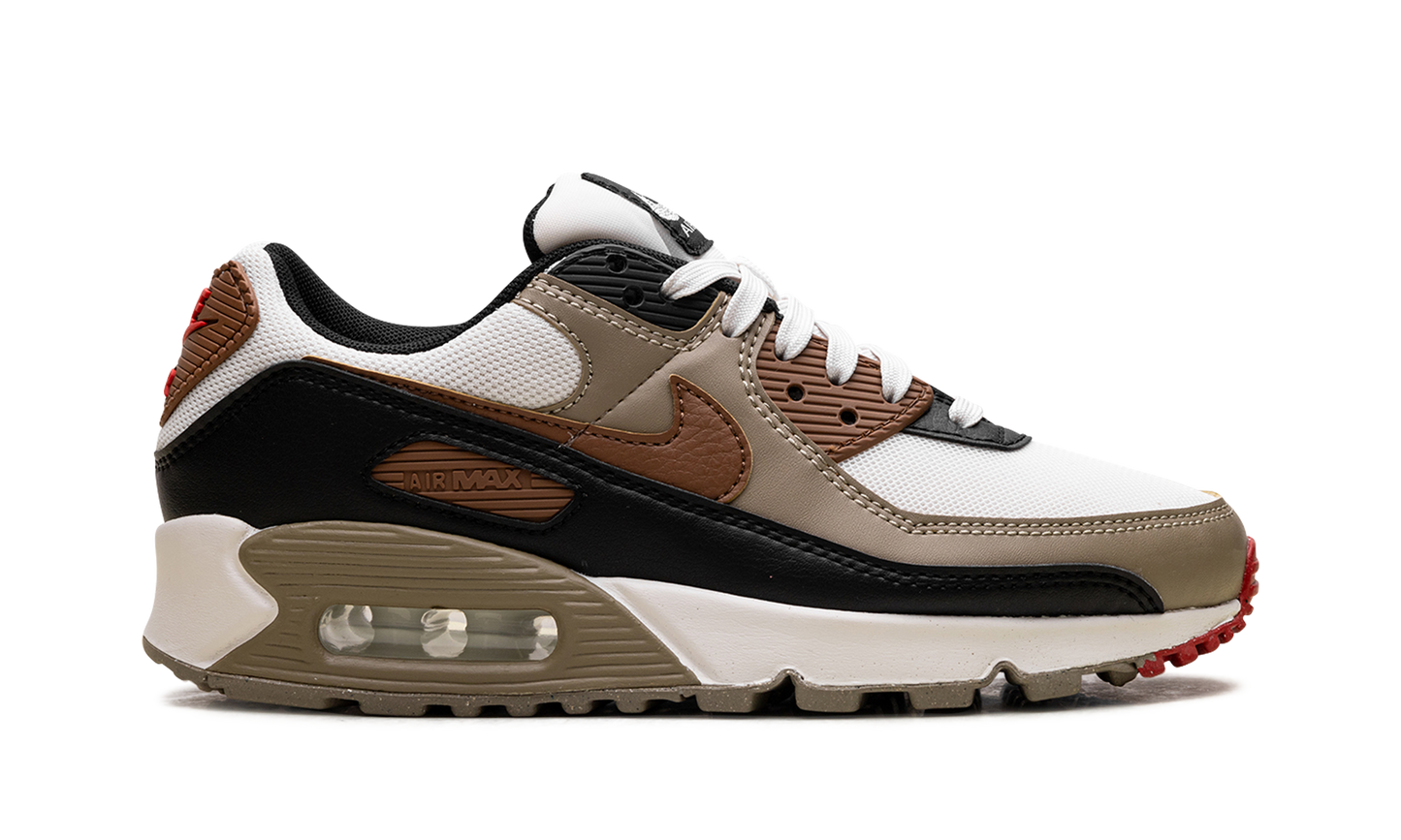 Air Max 90 WMNS "Phantom Black Fire Red Light British Tan" DH8010 005
