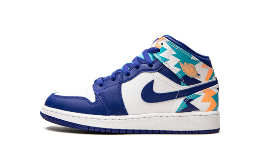 Air Jordan 1 Mid GS "Geometric Print" 555112 105