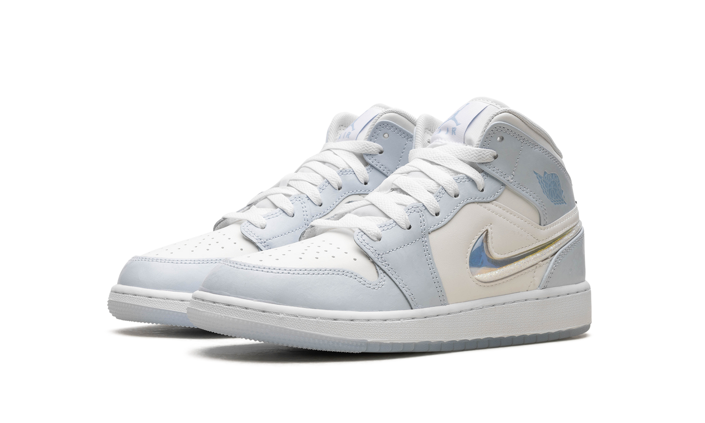 AIR JORDAN 1 MID SE GS "GLITTER SWOOSH" FQ9117 400