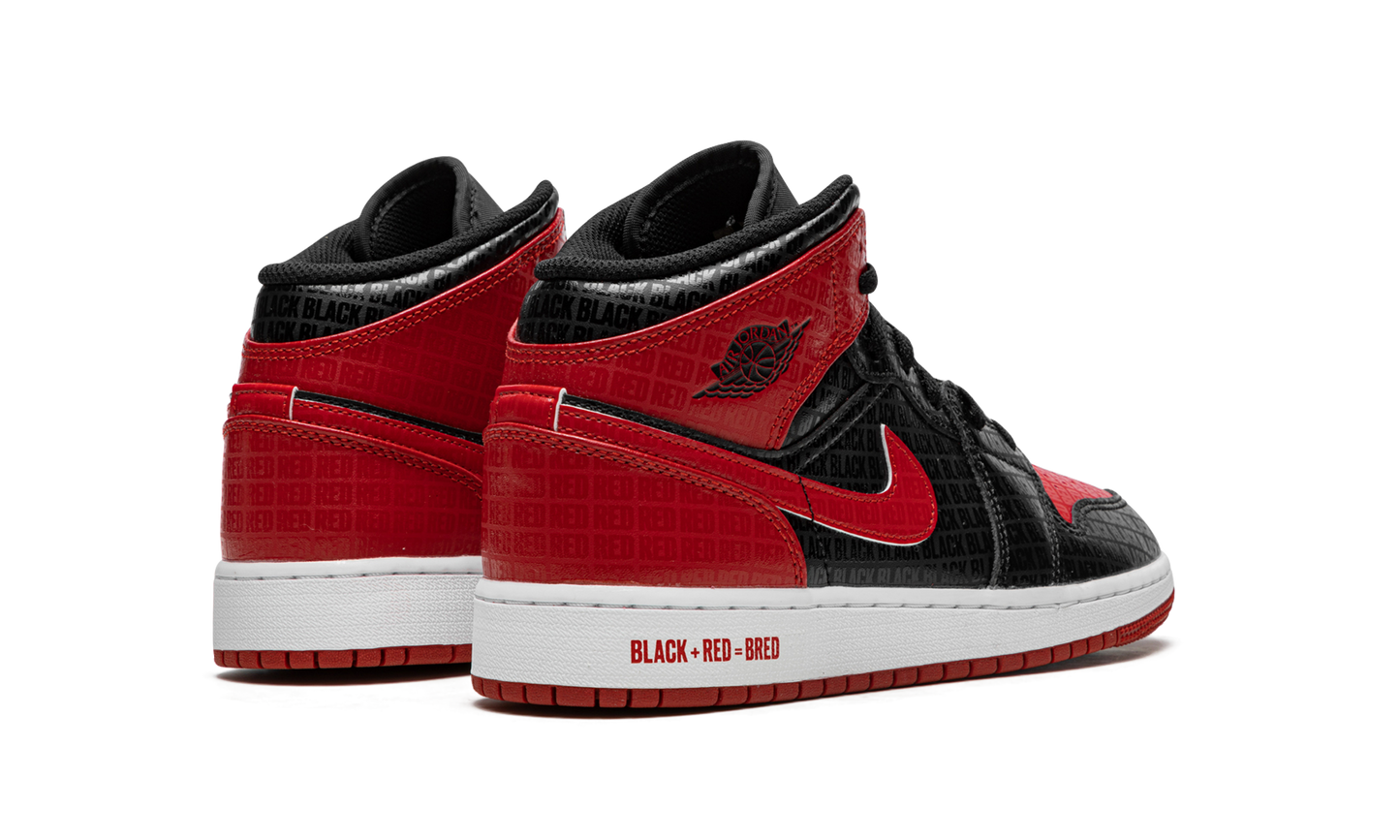 Air Jordan 1 Mid GS "Bred Text" DM9650 001