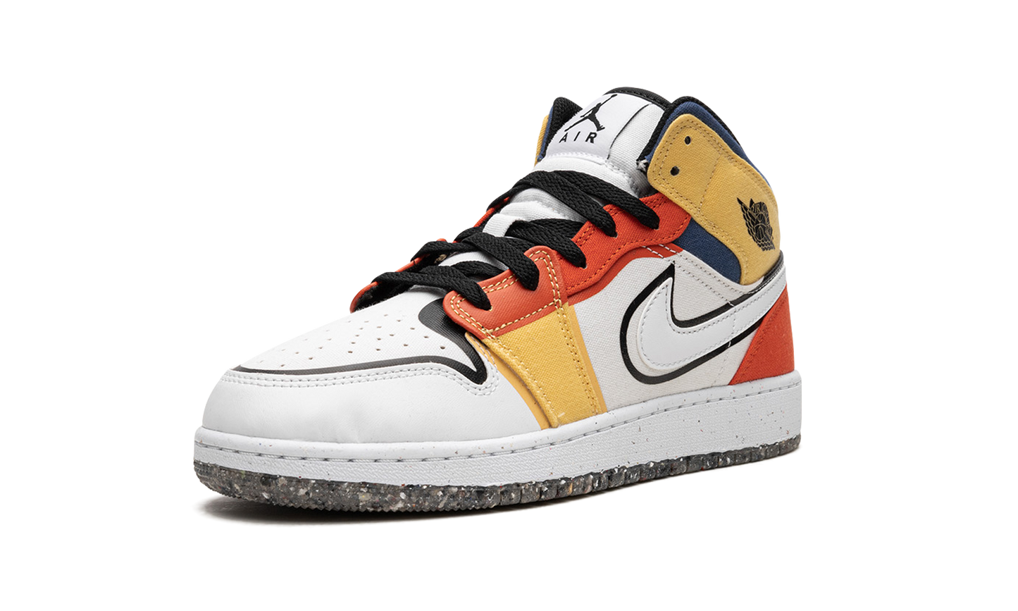 Air Jordan 1 Mid SE GS "Multi-Color Canvas" DV1316 100