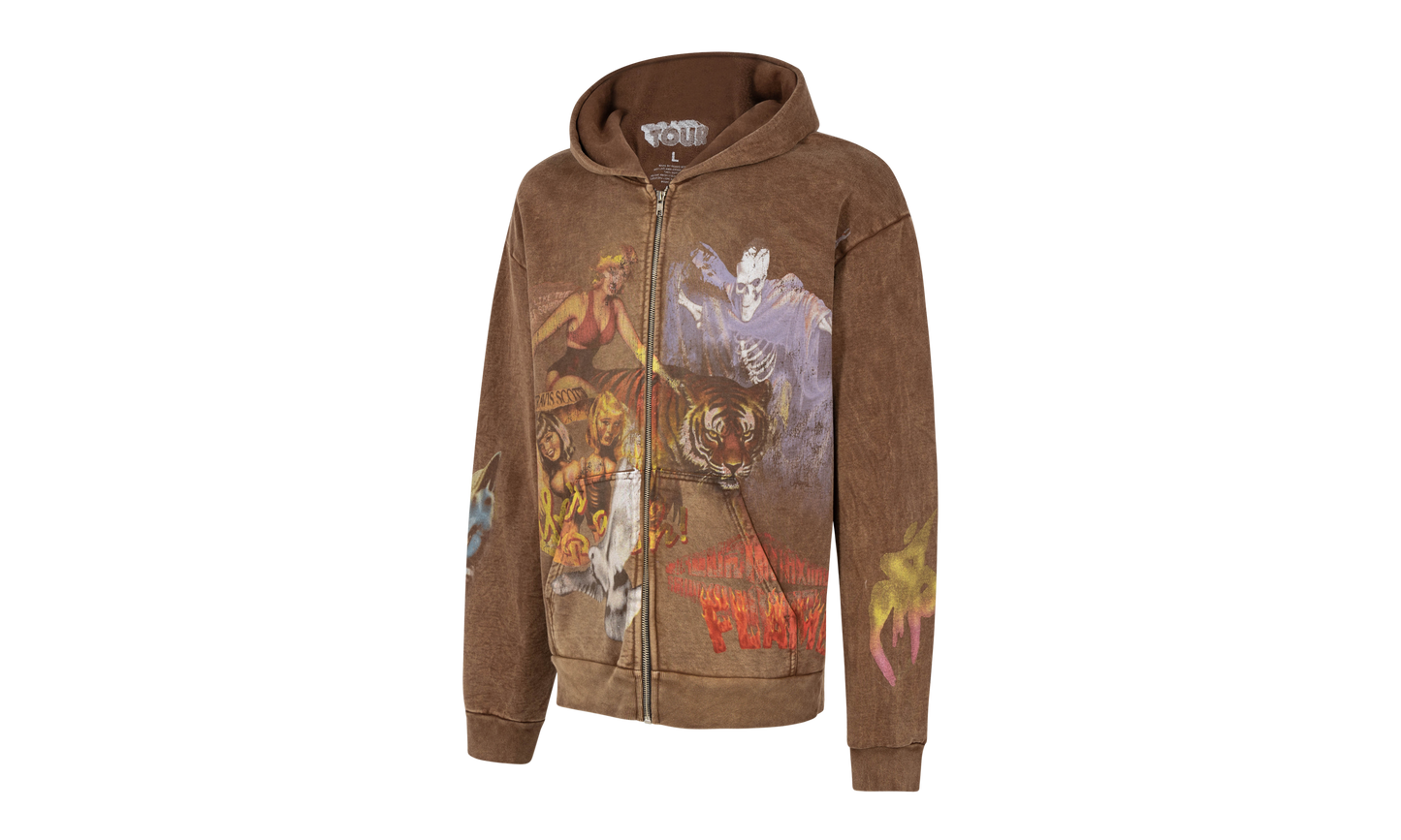 Travis Scott Utopia Circus Maximus Zip-Up Hoodie "Utopia Circus Maximus Tour 2023" TSUC04