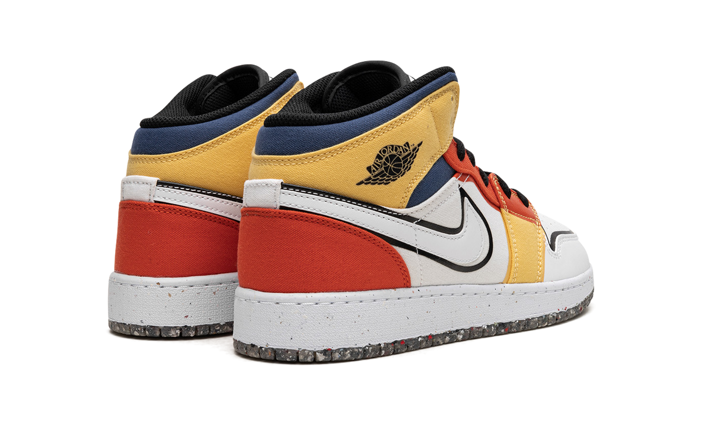 Air Jordan 1 Mid SE GS "Multi-Color Canvas" DV1316 100