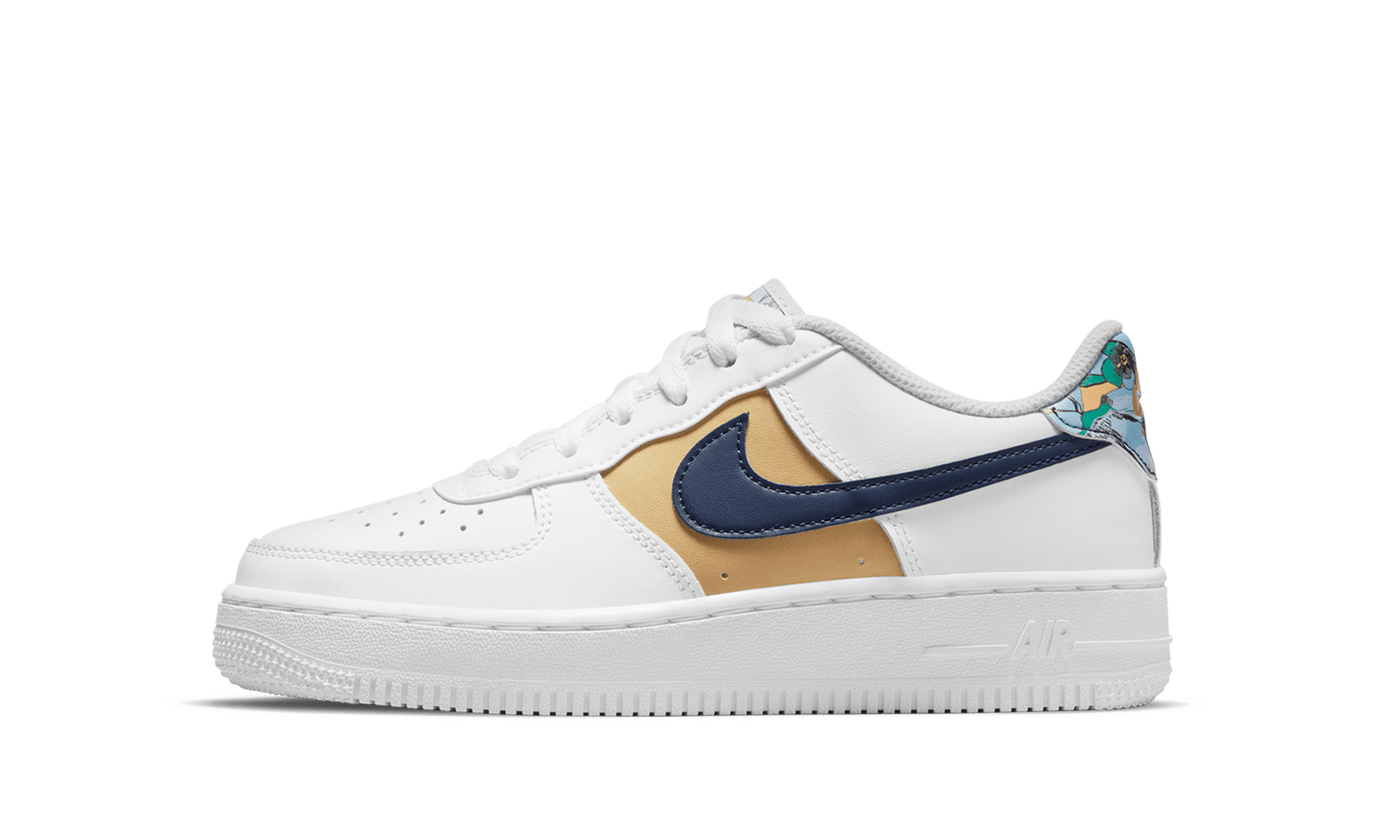 Air Force 1 Low '07 LV8 GS "White Blue Void Metallic Gold" DM3089 100
