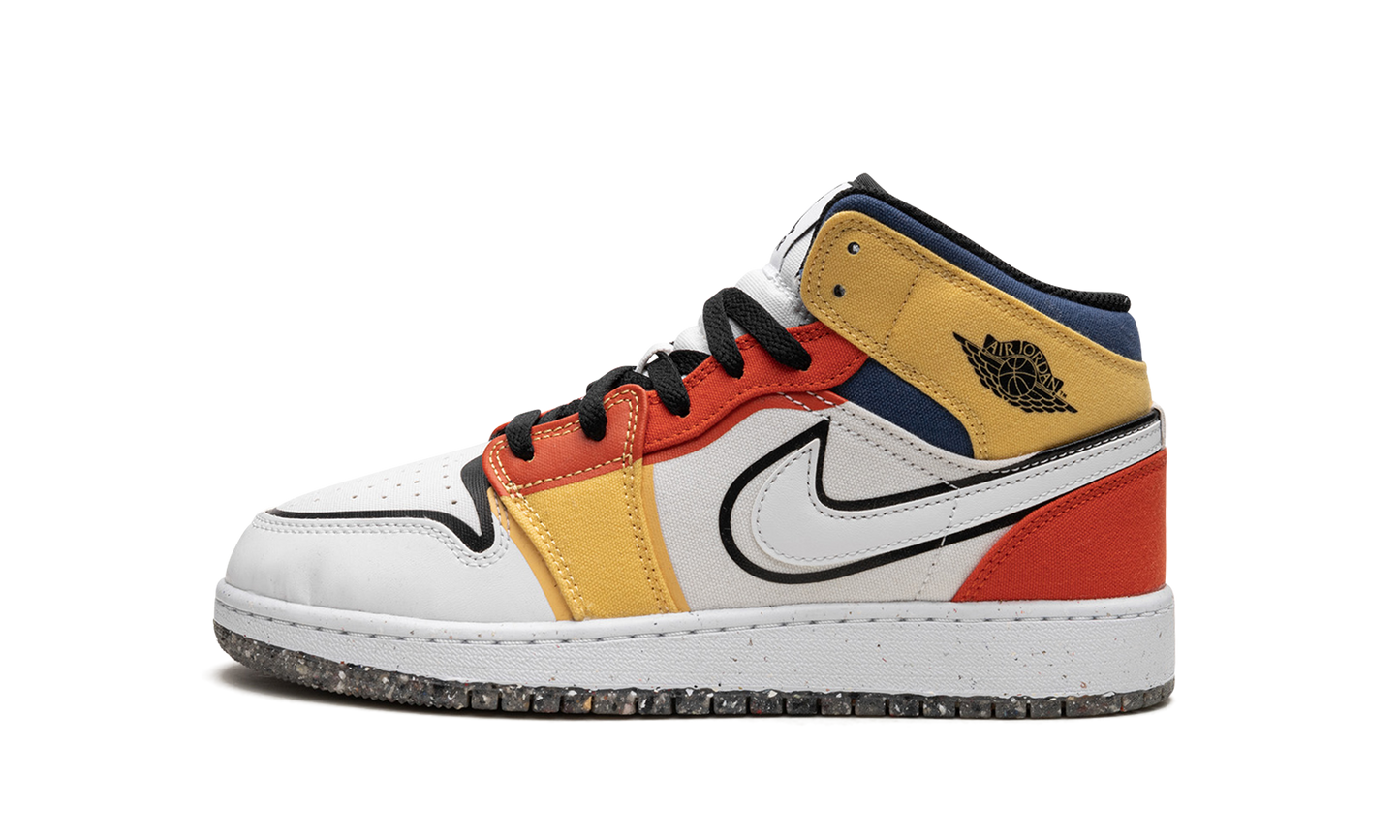 Air Jordan 1 Mid SE GS "Multi-Color Canvas" DV1316 100