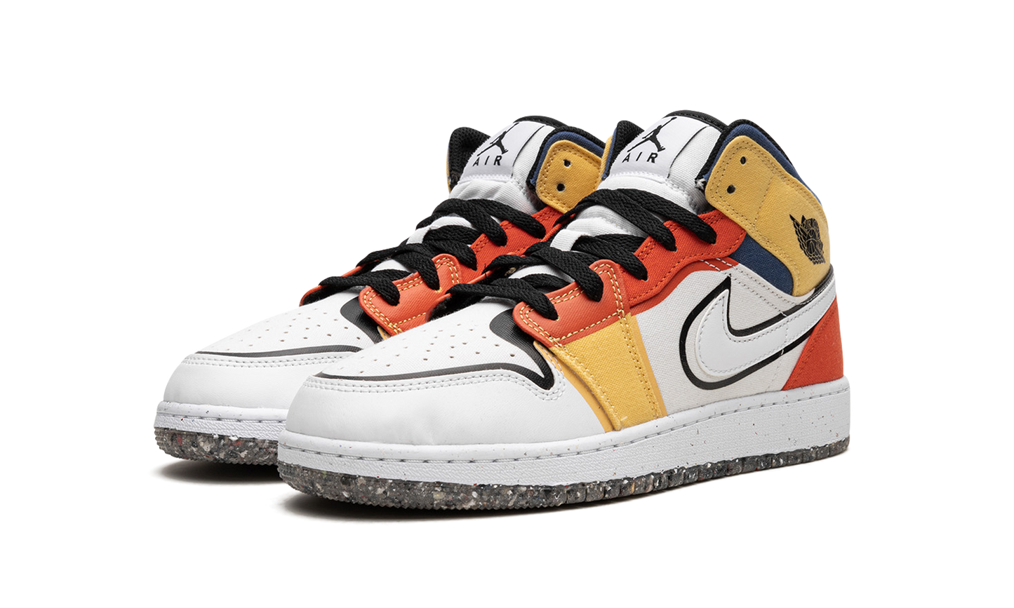 Air Jordan 1 Mid SE GS "Multi-Color Canvas" DV1316 100