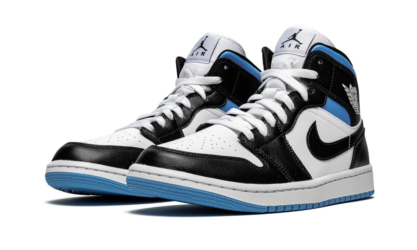 AIR JORDAN 1 MID WMNS "Black / White / University Blue" BQ6472 102