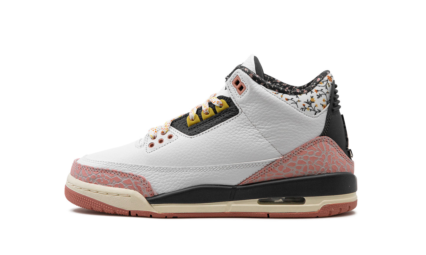 Air Jordan 3 GS "White/Red Stardust" 441140 100