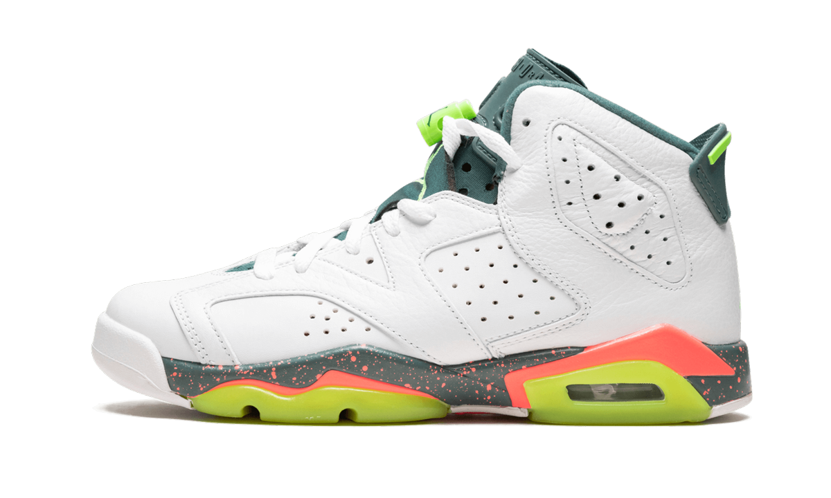 Air Jordan 6 Retro GS "Bright Mango/Ghost Green" 384665 114