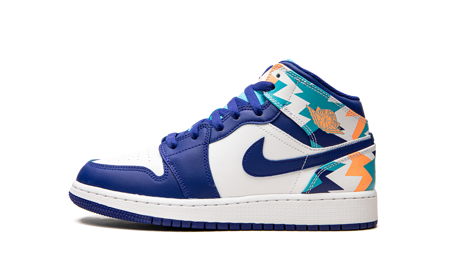 Air Jordan 1 Mid GS "Geometric Print" 555112 105