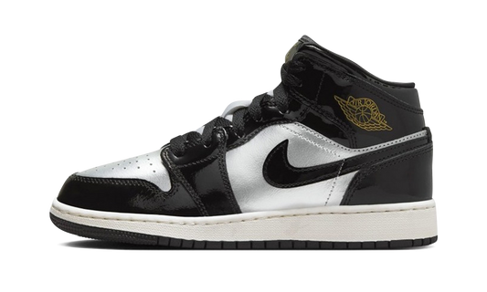 Jordan 1 Mid SE GS "Black Metallic Silver Sail Metallic Gold" FZ3938 001