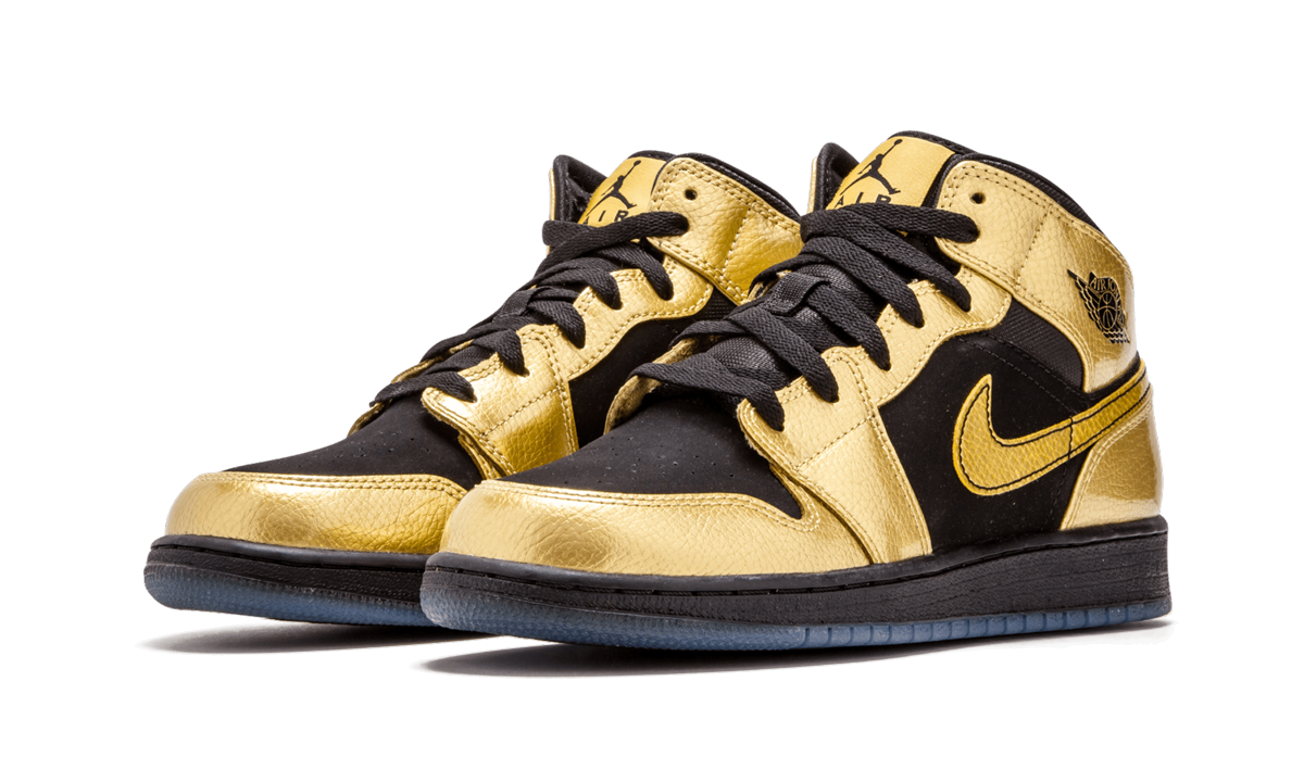 Air Jordan 1 Mid GS "Metallic Gold Coin" 555112 905
