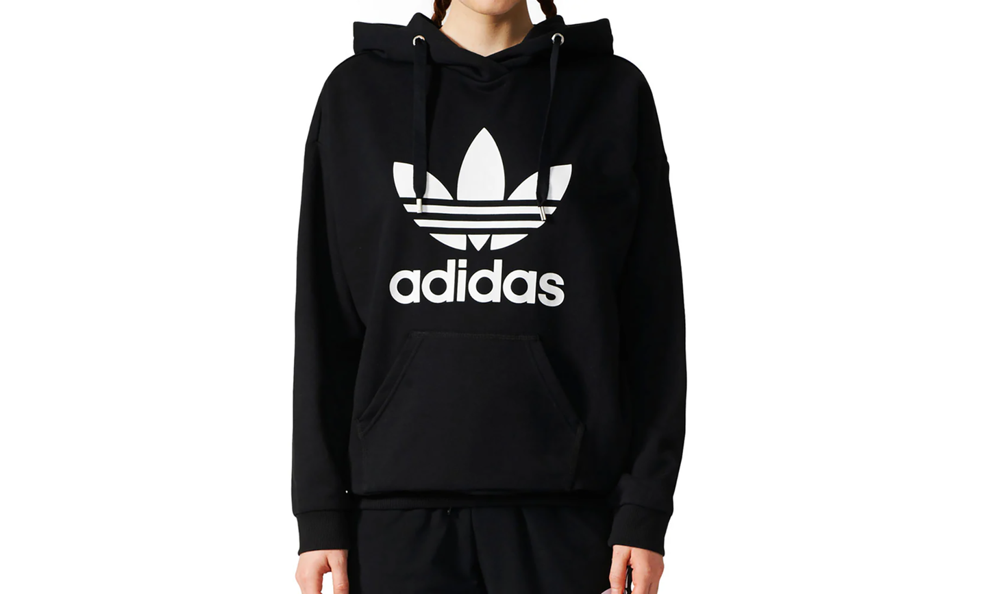 Trefoil Longsleeve Pullover Hoodie "Black / White" BP9482