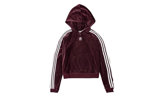 Trefoil Cropped Pullover Hoodie "Maroon / White" DH3115