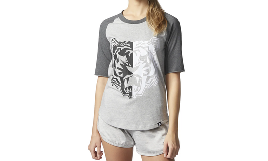Tiger Mascot Athletic T-Shirt "Medium Grey Heather / Black" BP7503