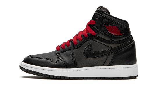 Air Jordan 1 High Retro GS "Black Satin/Gym Red" 575441 060