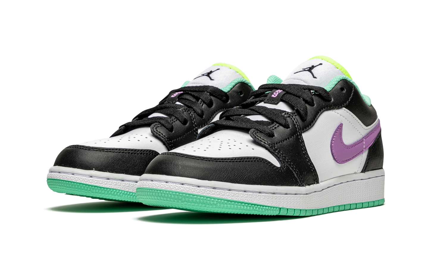 Air Jordan 1 Low GS "Black / Violet Shock / Green Glow" 553560 151