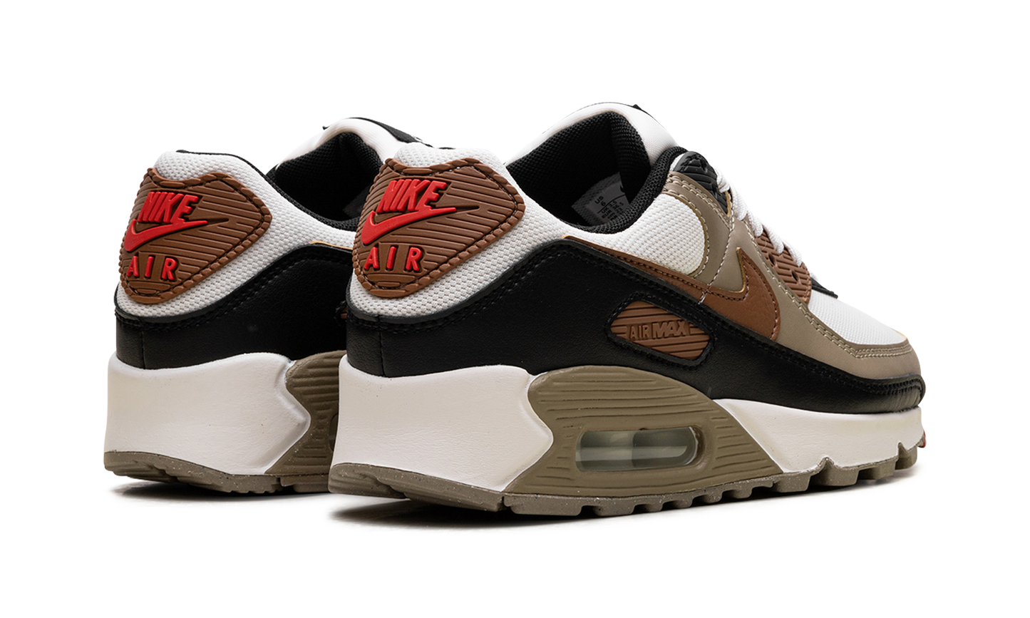 Air Max 90 WMNS "Phantom Black Fire Red Light British Tan" DH8010 005