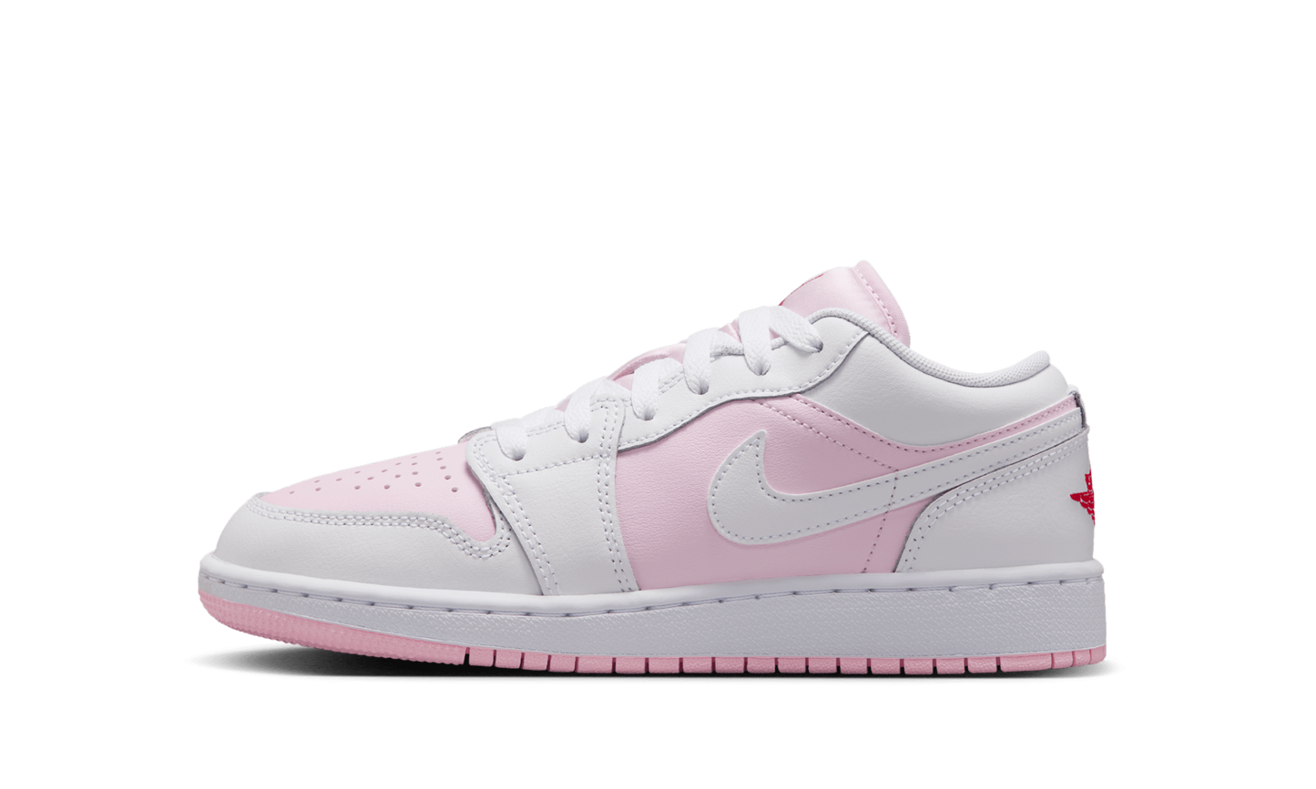 Jordan 1 Low GS "Pink Foam Fire Red White" 553560 608