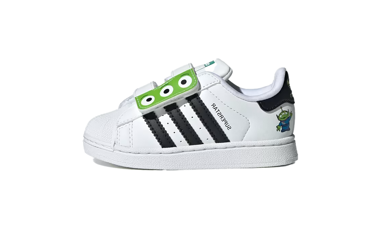 Superstar II CF I TD "Cloud White/Core Black/Semi Solar Green" ji0090