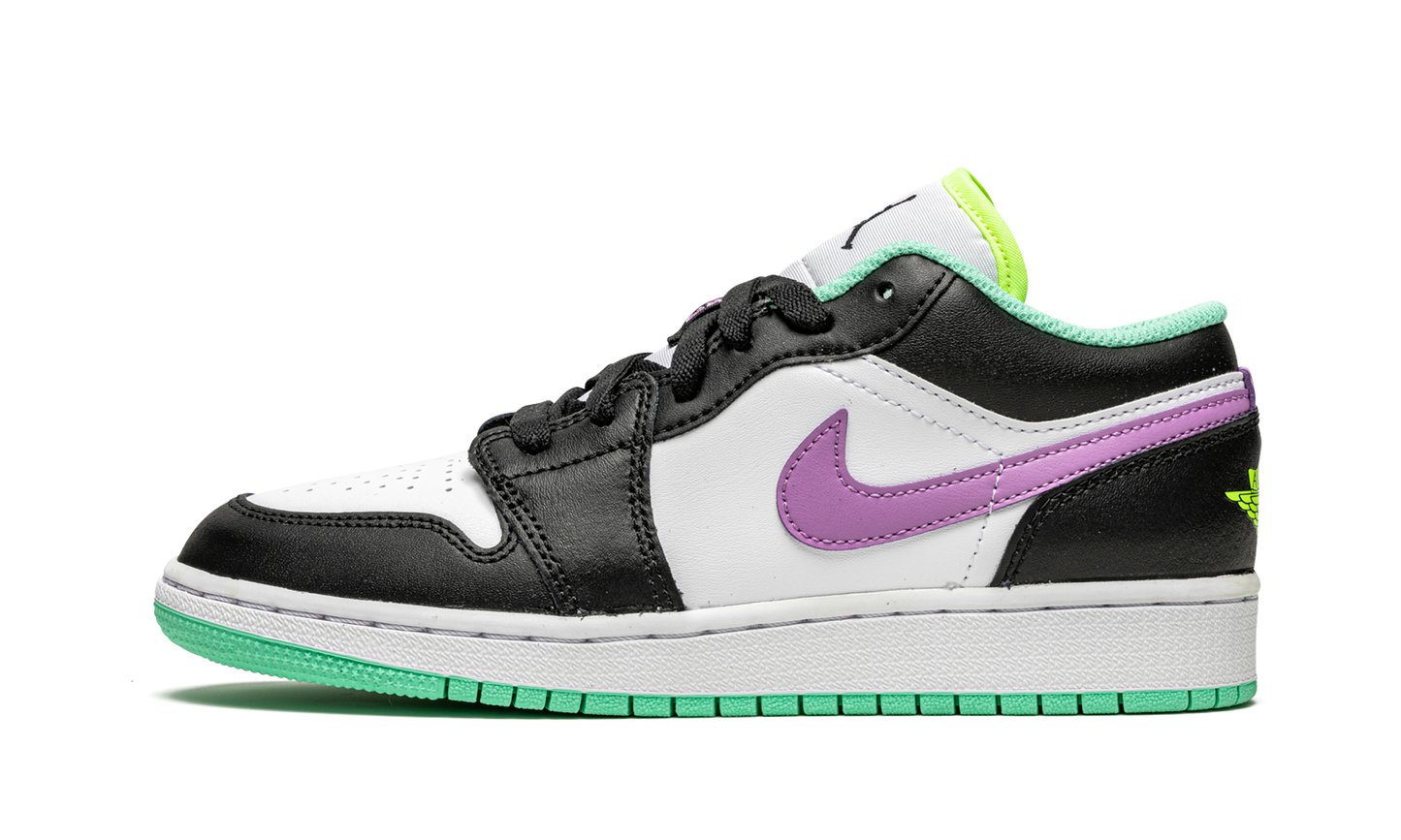 Air Jordan 1 Low GS "Black / Violet Shock / Green Glow" 553560 151