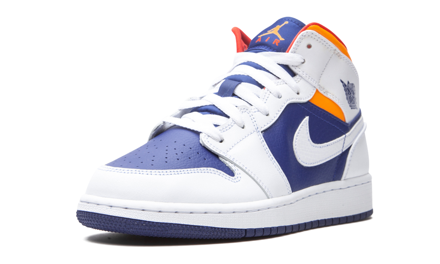 Air Jordan 1 Mid GS "White Deep Royal Blue" 554725 131