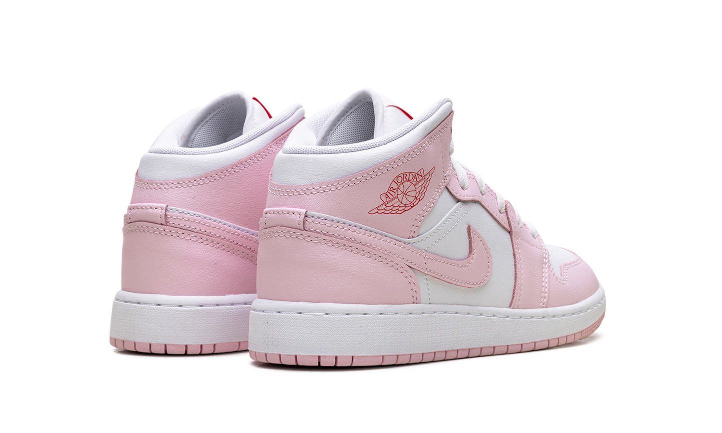 Jordan 1 Mid GS "Pink Foam Fire Red" DQ8423 608